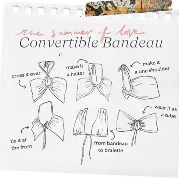 NWT $78 Free People Summer of Love Convertible Bandeau M 🙌🏻✨⏰💭🤝⌛️ - Picture 5 of 16